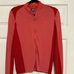 J.Lindeberg Coral and Red Zip-Front Performance Jacket